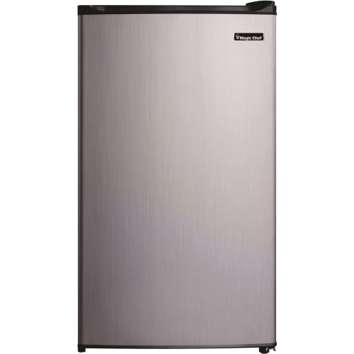 Magic Chef Compact Refrigerator with Freezer 3.5 Cu Ft Manual Defrost Stainless Steel